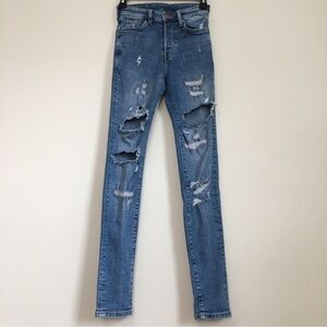 H&M Men’s high waist distressed Slim fit Blue Denim jeans